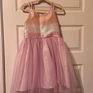 Girls Sparkly Pink and White Dress size 8